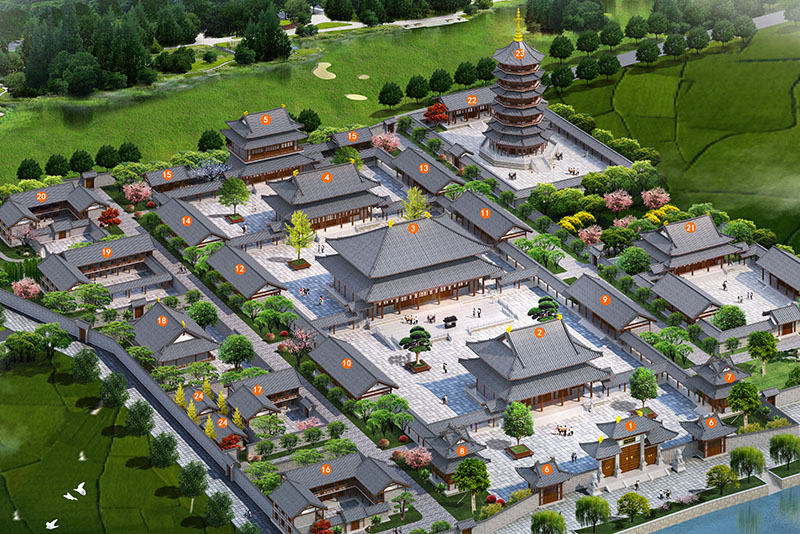 古建祠堂建筑設計效果圖